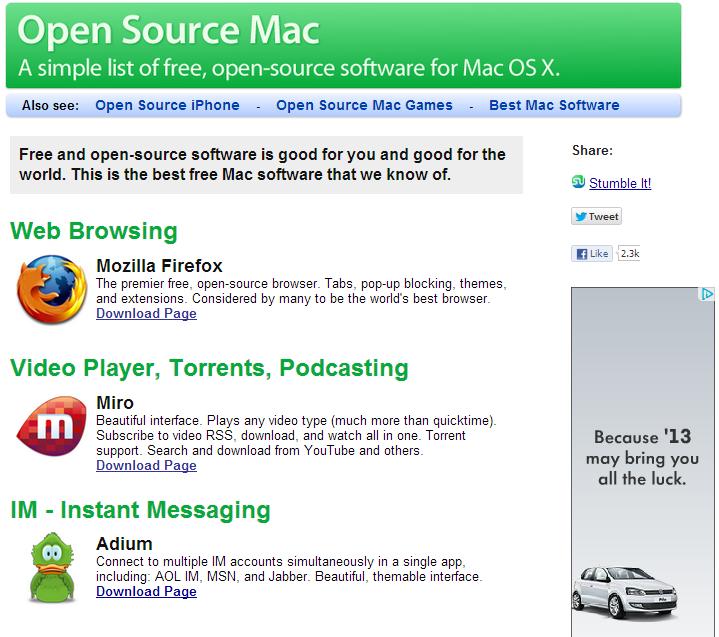 open sourc for mac